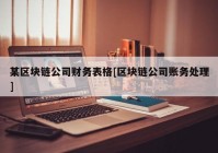 某区块链公司财务表格[区块链公司账务处理]