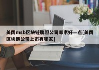 美国msb区块链牌照公司哪家好一点[美国区块链公司上市有哪家]