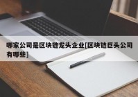 哪家公司是区块链龙头企业[区块链巨头公司有哪些]