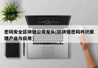 密码安全区块链公司龙头[区块链密码共识原理产业与应用]